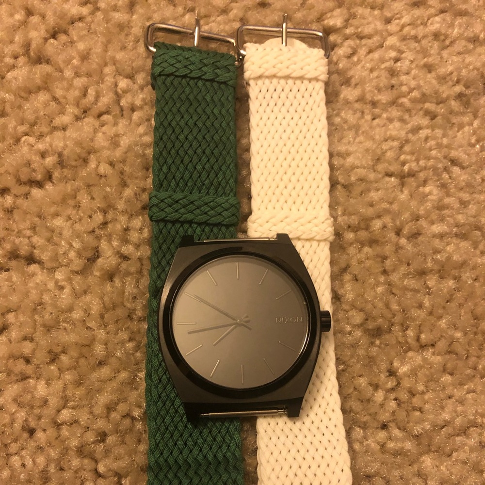 Nixon Time Teller Watch with 2 Perlon Watch Straps